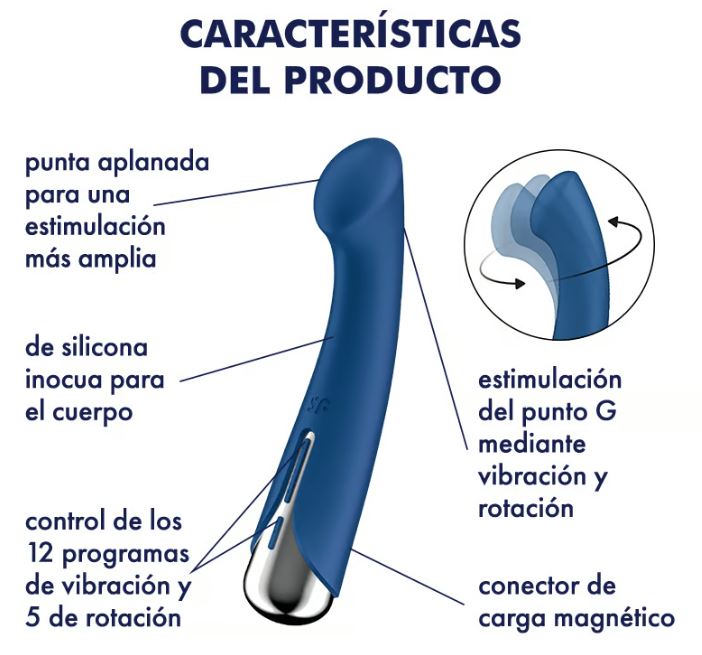 Satisfyer vibrador con rotación "Spinning G-Spot 1" azul