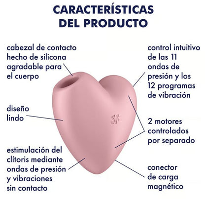 Satisfyer succionador de clítoris con vibración "Cutie Heart" rosa