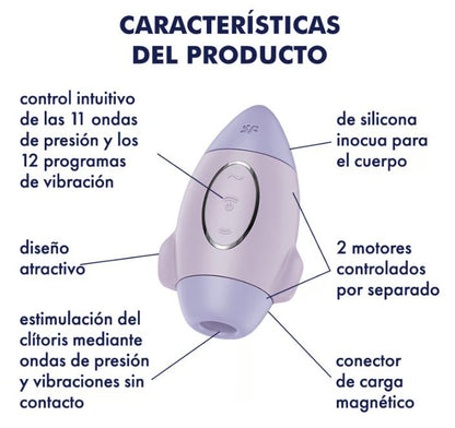 Satisfyer succionador de clítoris con vibración "Mission Control" violeta