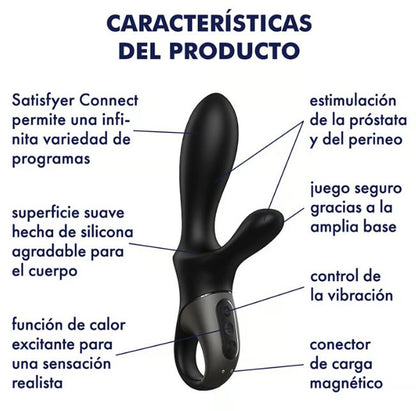 Satisfyer vibrador estimulador Punto G, Punto P y Perineo con efecto calor "Heat Climax +" (con app)