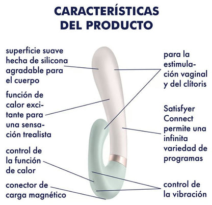 Satisfyer vibrador con efector calor "Heat Wave" menta (con app)
