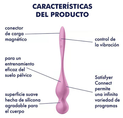Satisfyer vibrador y bolas Kegel "Love Birds 1" rosa (con app)