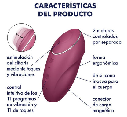 Satisfyer vibrador con tapping "Tap and Climax 1" rojo
