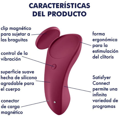 Satisfyer vibrador de  braguita "Sexy Secret" rojo (con app)