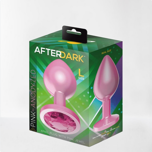 LateToBed Afterdark plug anal anodizado con joya rosa talla L