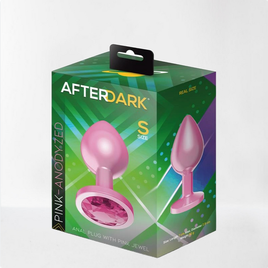 LateToBed Afterdark plug anal anodizado con joya rosa talla S