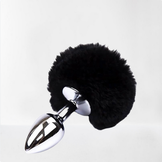 LateToBed Afterdark plug anal con pompón negro talla S