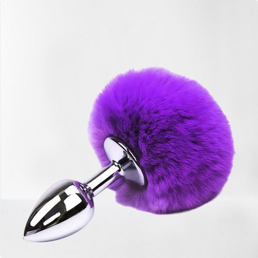 LateToBed Afterdark plug anal con pompón púrpura talla S