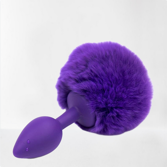 LateToBed Afterdark plug anal púrpura con pompón púrpura talla S