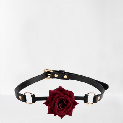 LateToBed "BDSM Line" mordaza transpirable con rosa