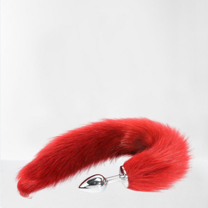 LateToBed "BDSM Line" plug anal con cola rojo vino 40 cm