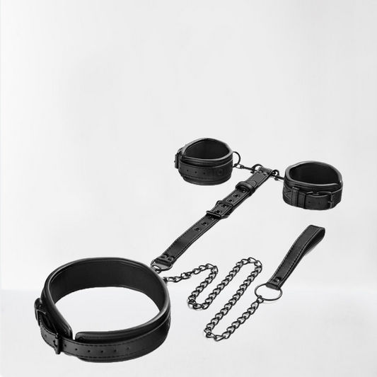 LateToBed "BDSM Line" restricciones con collar, correa y esposas