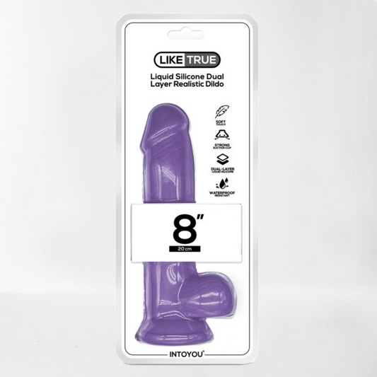 Intoyou LikeTrue dildo hiper realista silicona líquida dual layer 20 cm lila