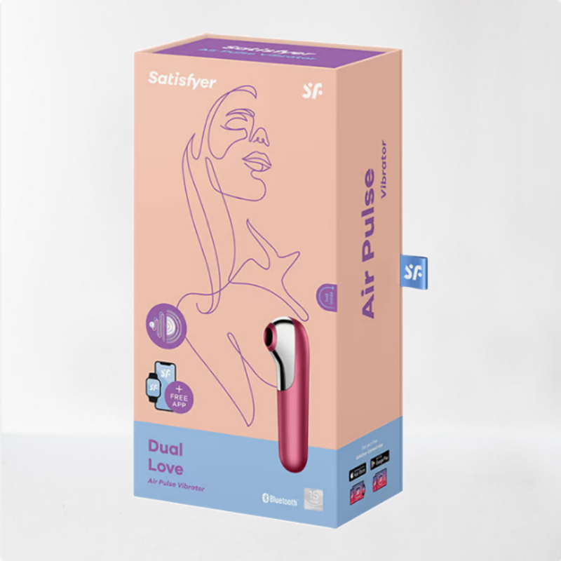 Satisfyer succionador de clítoris con vibración "Dual Love" rojo (con app)
