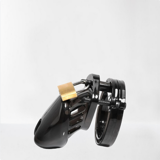 LateToBed BDSM Line jaula de castidad universal corta negra