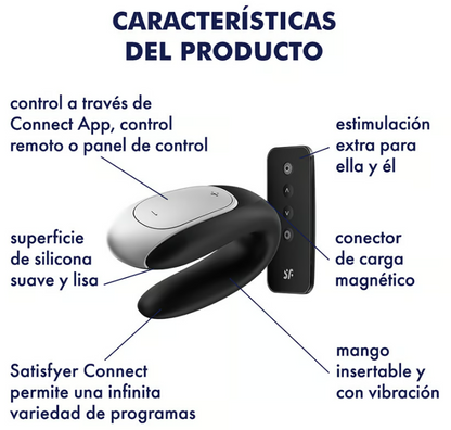 Satisfyer vibrador "Double - Fun" negro (con app)