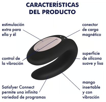Satisfyer vibrador "Double - Joy" negro (con app)