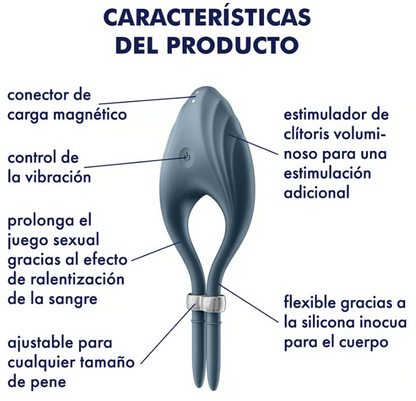 Satisfyer anillo vibrador "Duelist" azul oscuro