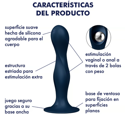 Satisfyer dildo con bolas internas "Double Ball-R" azul