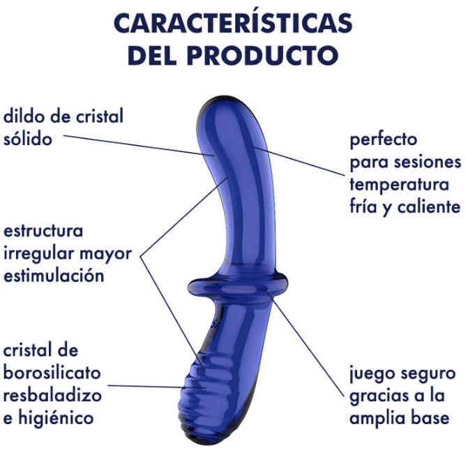 Satisfyer dildo de cristal "Double Crystal" azul