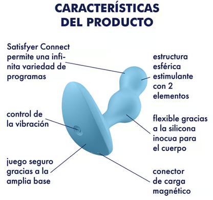 Satisfyer plug anal "Deep Diver" azul (con app)