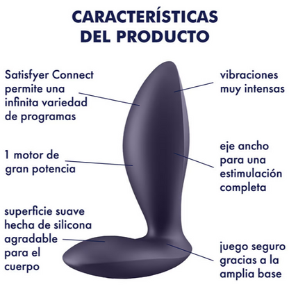 Satisfyer plug anal "Power Plug" lila (con app)