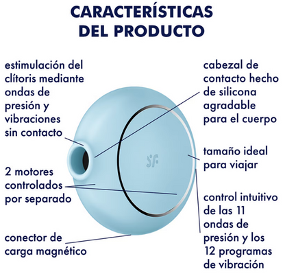 Satisfyer succionador de clítoris con vibración "Pro To Go 3" azul