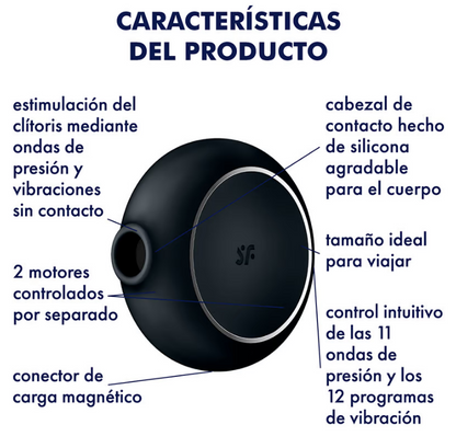 Satisfyer succionador de clítoris con vibración "Pro To Go 3" negro