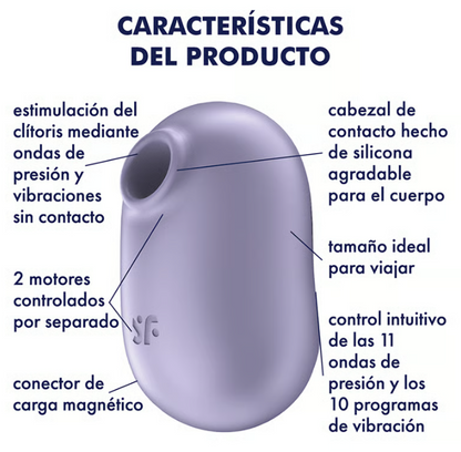 Satisfyer succionador de clítoris con vibración "Pro To Go 2" lila