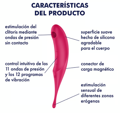 Satisfyer succionador de clítoris y vibrador "Twirling" rosa