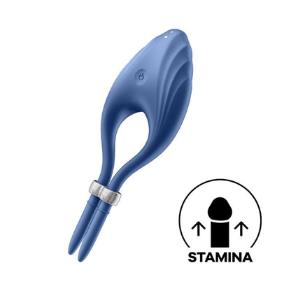 Satisfyer anillo vibrador ajustable para el pene "Duelist" - Azul