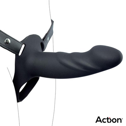 Action arnés strap-on con dildo hueco de silicona premium "Sniper"