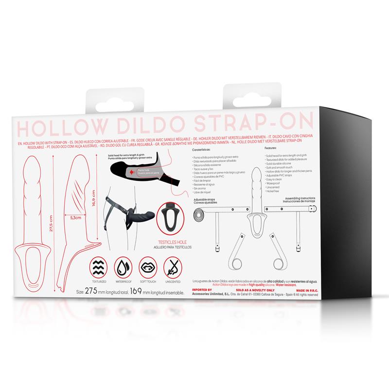 Action arnés strap-on con dildo hueco de silicona premium "Sniper"
