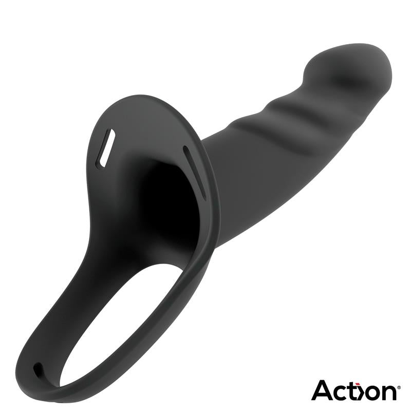 Action arnés strap-on con dildo hueco de silicona premium "Sniper"