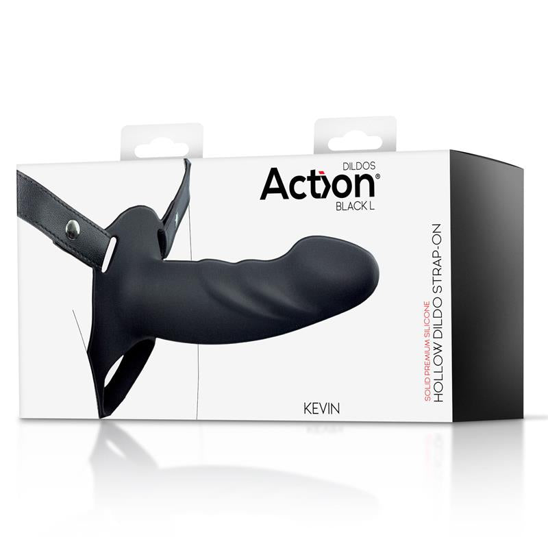Action arnés strap-on con dildo hueco de silicona premium "Sniper"