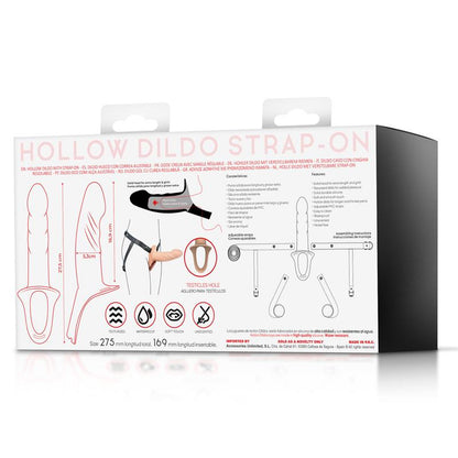 Action arnés strap-on con dildo hueco de silicona premium "Arnés Strap-on" L