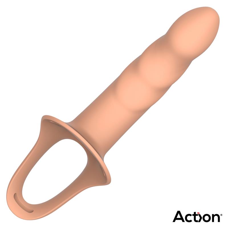 Action arnés strap-on con dildo hueco de silicona premium "Arnés Strap-on" L