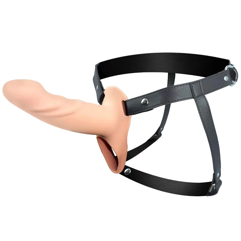 Action arnés strap-on con dildo hueco de silicona premium "Arnés Strap-on" L