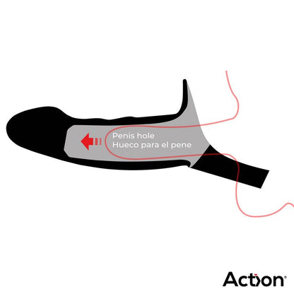 Action arnés strap-on con dildo hueco de silicona "Premium" S
