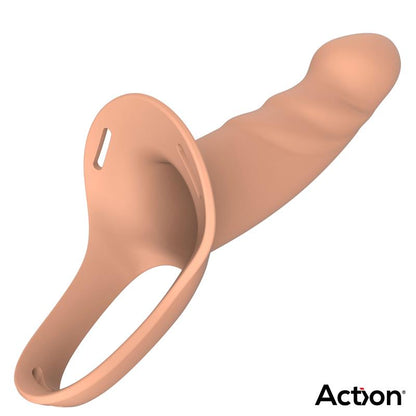 Action arnés strap-on con dildo hueco de silicona "Premium" S