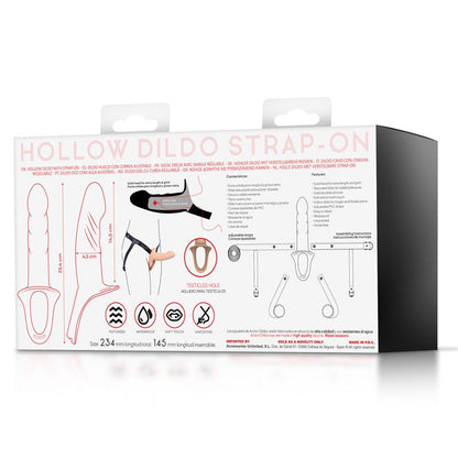 Action arnés strap-on con dildo hueco de silicona "Premium" S
