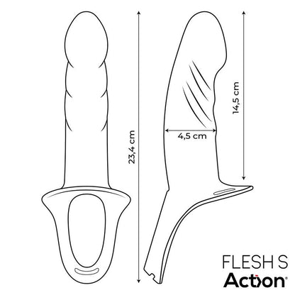 Action arnés strap-on con dildo hueco de silicona "Premium" S