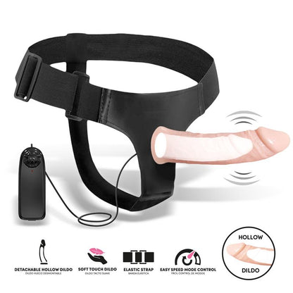 Harness Collection Latetobed arnés con dildo hueco vibrador desmontable "Bemax"