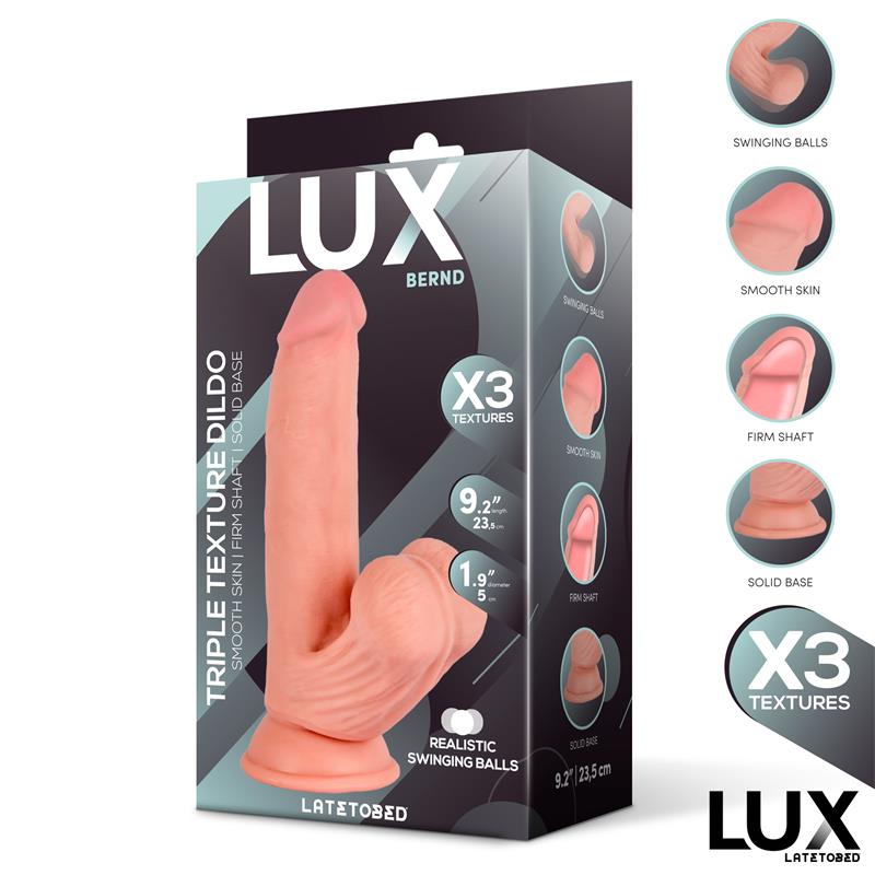 Lux dildo realista triple densidad con testículos oscilantes "Bernd" 9.2