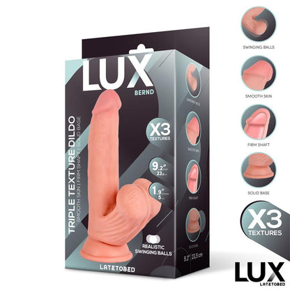 Lux dildo realista triple densidad con testículos oscilantes "Bernd" 9.2