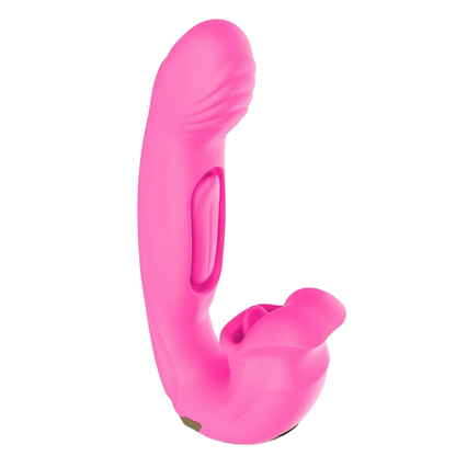 Intoyou App Series vibrador con mordisqueo y lengua doble "Bimby"