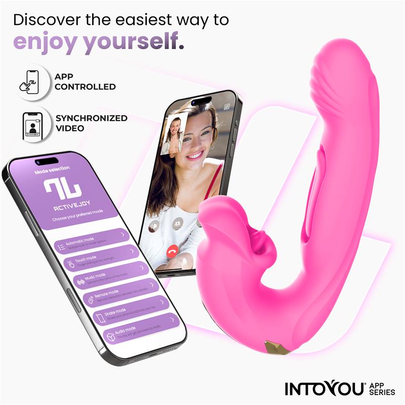 Intoyou App Series vibrador con mordisqueo y lengua doble "Bimby"