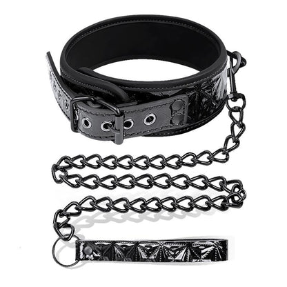 Black Sapphire collar con correa de cuero vegano "Sapphire"