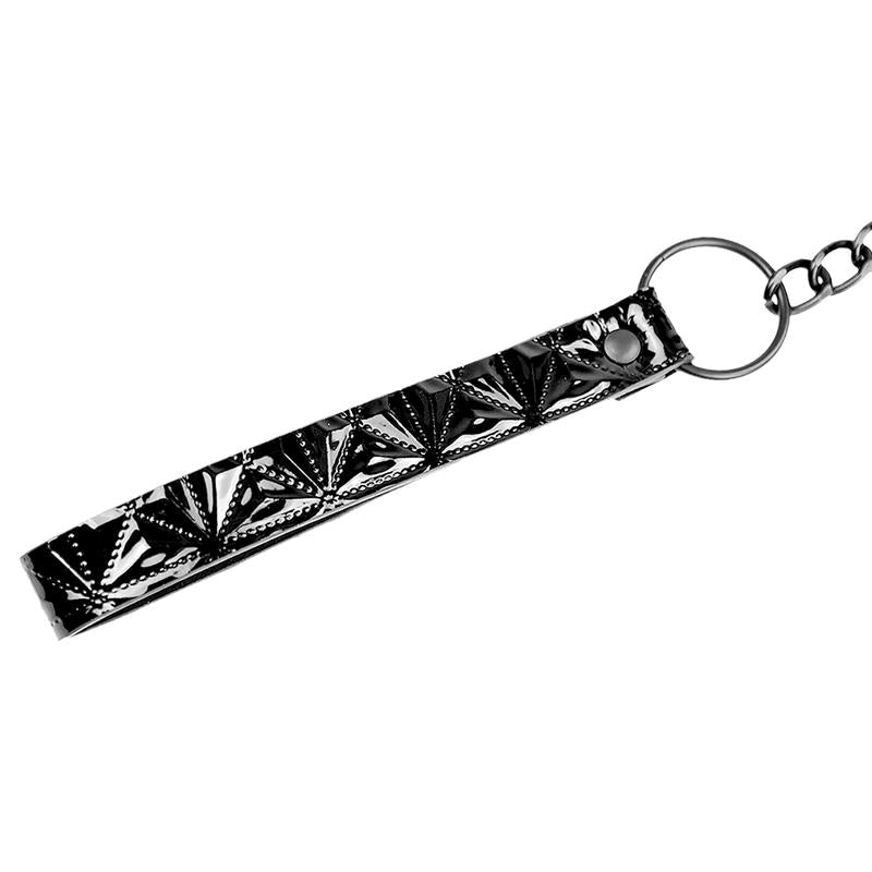 Black Sapphire collar con correa de cuero vegano "Sapphire"