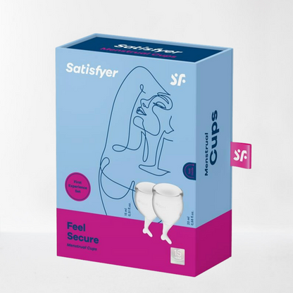 Satisfyer copas menstruales de silicona médica · pack de 2 "Feel Secure"